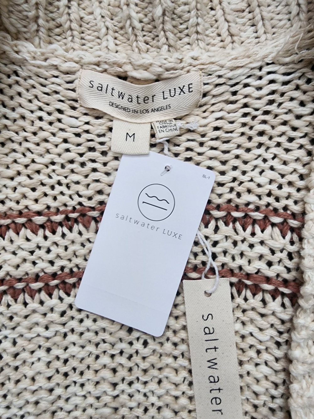saltwater LUXE Cream Open-Knit Cardigan